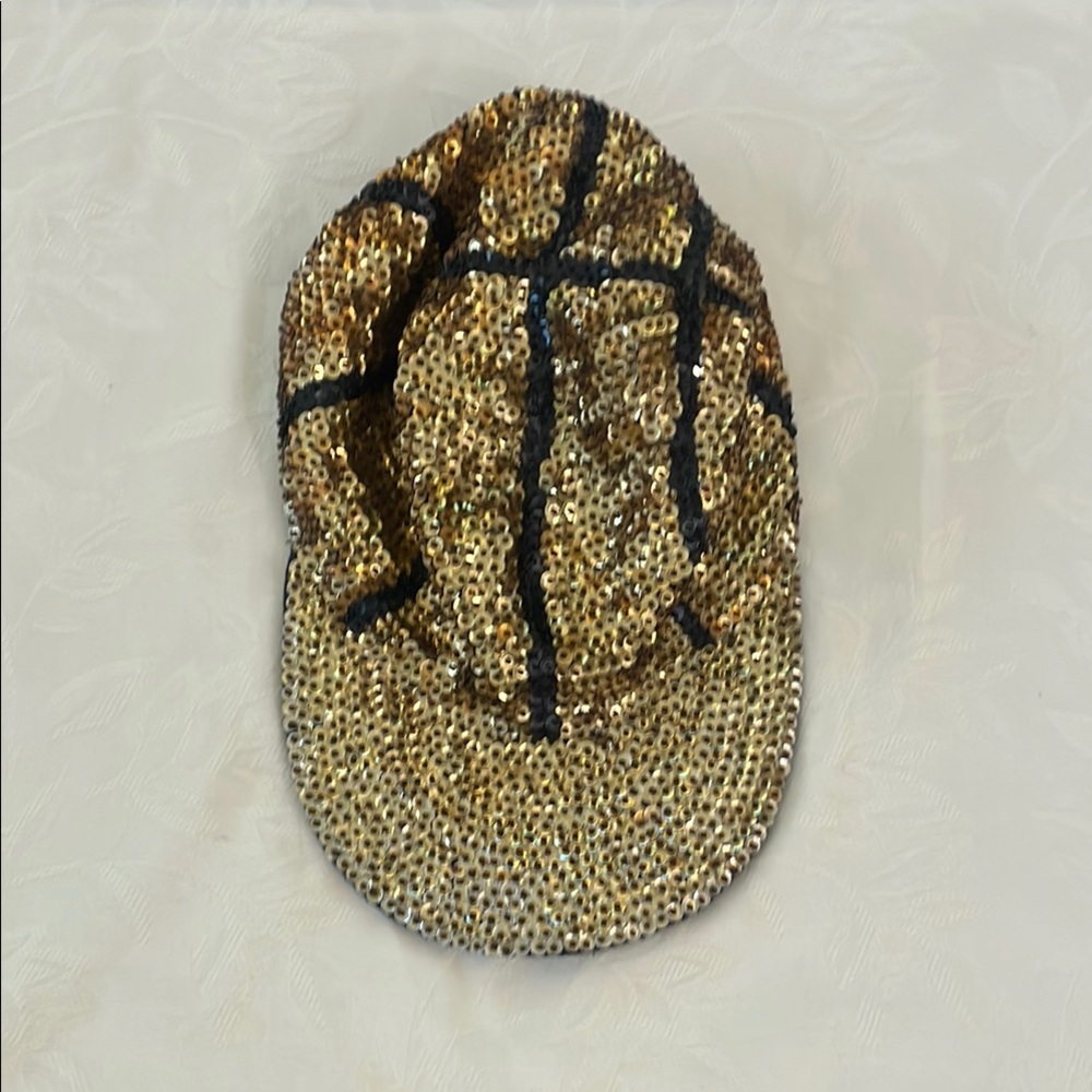 Sequin Gold and Black Cap
